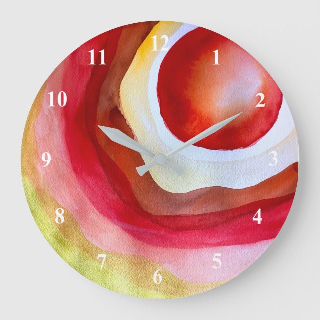 Reloj Redondo Grande Sun watercolor sunset art (Anverso)