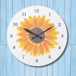 Reloj Redondo Grande Sunflower<br><div class="desc">¡Los girasoles traen alegría! Relájese con este encantador reloj floral que presenta un original girasol acuático y una sencilla cara de reloj.</div>