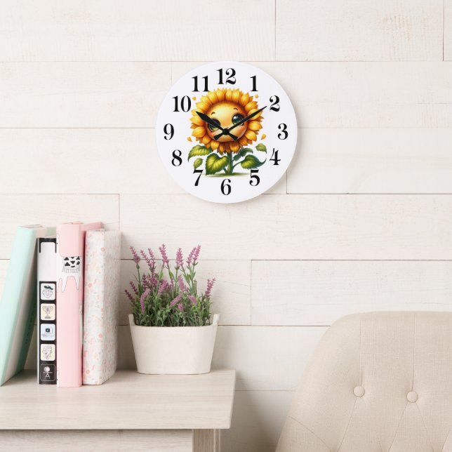 Reloj Redondo Grande Sunflower Cutie Wall Clock (Sala de lectura)