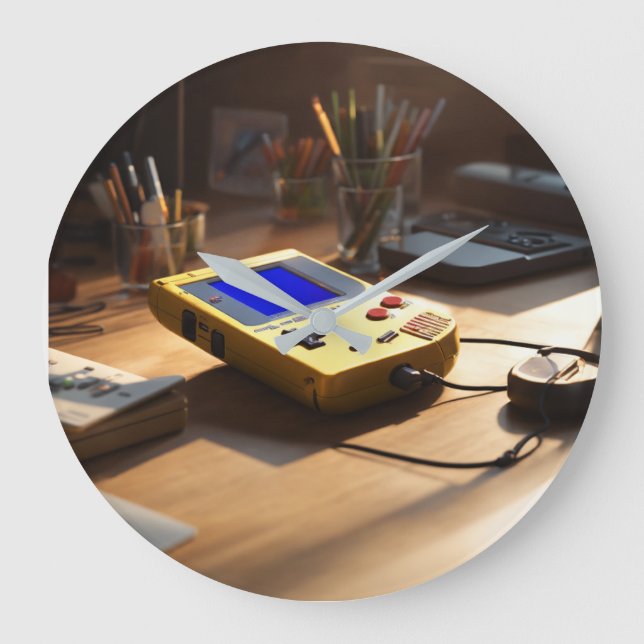 Reloj Redondo Grande Sunlit Nostalgia: Retro Handheld Revival (Anverso)