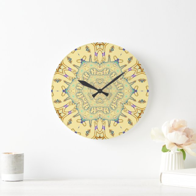 Reloj Redondo Grande Sunny Pattern in Gentle Yellow (Hogar)