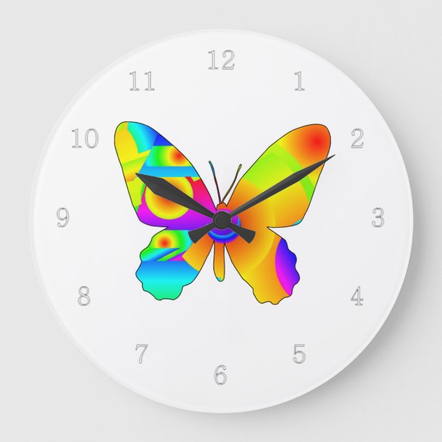 Reloj Redondo Grande Sunrise de mariposa (Anverso)