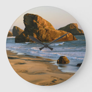 Reloj Redondo Grande Sunset, Meyers Beach, Oregon, EE. UU.