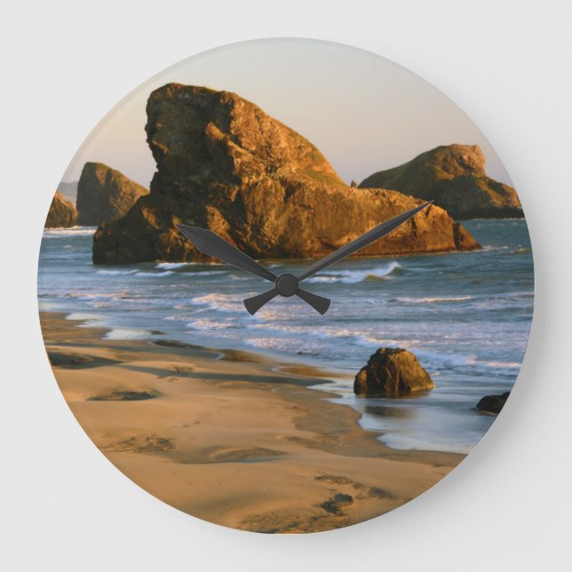 Reloj Redondo Grande Sunset, Meyers Beach, Oregon, EE. UU. (Anverso)