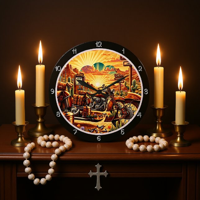 Reloj Redondo Grande Sunset para motocicleta del desierto (Subido por el creador)