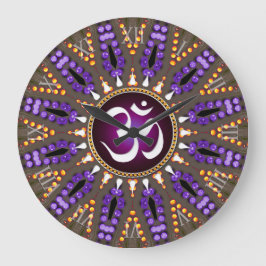 Reloj Redondo Grande Sunshine bohemiano de energía de OM blanco