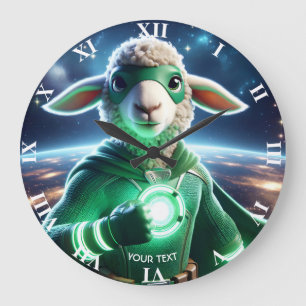 Reloj Redondo Grande Súper Cordero Verde Aburrido