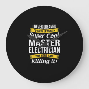 Reloj Redondo Grande Super Guay Master Electrician Funny Gift