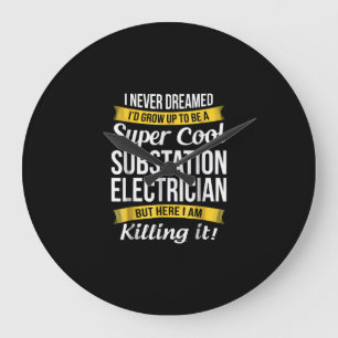 Reloj Redondo Grande Super Guay Substation Electrician Funny Gift