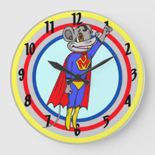 Reloj Redondo Grande Super Hero Mouse Wall Clock