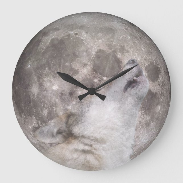 Reloj Redondo Grande Super Wolf Moon (Anverso)