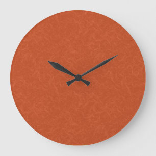 Reloj Redondo Grande Superficie texturizada naranja con patrón de remol