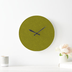 Reloj Redondo Grande Superficie verde oliva con patrón sutil de remolin