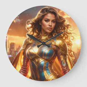 RELOJ REDONDO GRANDE SUPERHÉROE - SUPERHÉROE FEMENINA