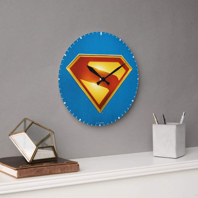 Reloj Redondo Grande Superman Golden S Shield Brilliance (Oficina)