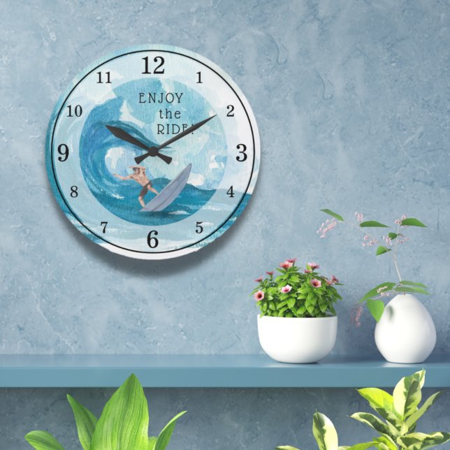 Reloj Redondo Grande Surfer | Enjoy the Ride Acrylic Wall Clock (Subido por el creador)