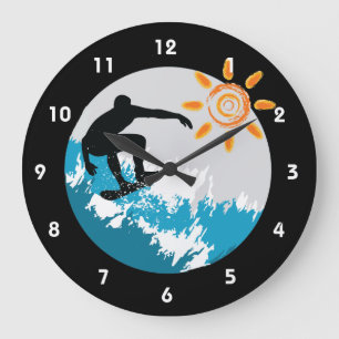 Reloj Redondo Grande Surfing Design Wall Clock