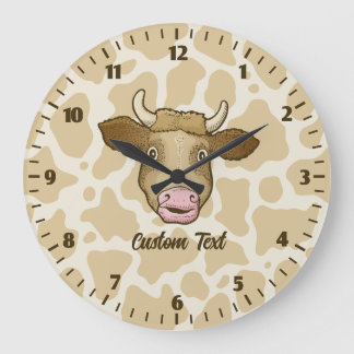 Reloj Redondo Grande Surprised Cow Large Clock