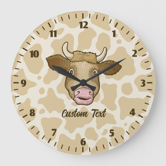 Reloj Redondo Grande Surprised Cow Large Clock (Anverso)
