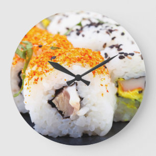 Reloj Redondo Grande Sushi en un plato