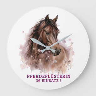 Reloj Redondo Grande ¡Susurradora de caballos en acción!