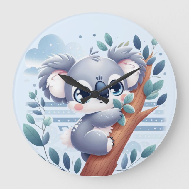 Reloj Redondo Grande Sweet Baby Koala - Large Clock (Anverso)