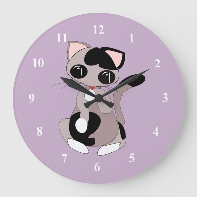 Reloj Redondo Grande Sweet Little Kitty (Anverso)