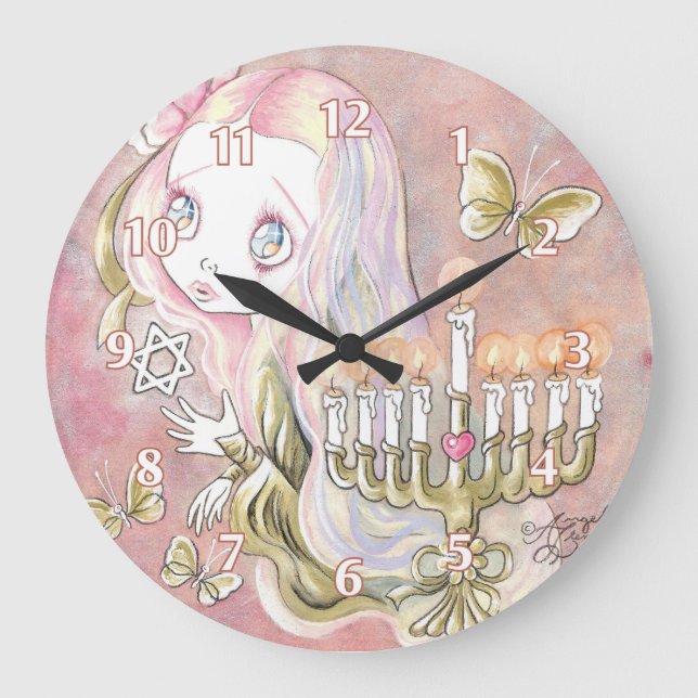Reloj Redondo Grande Sweet Menorah Chica (Anverso)
