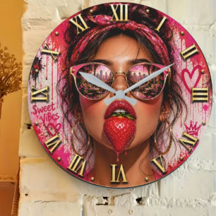 Reloj Redondo Grande Sweet Strawberry Vibes Luxury Fashion