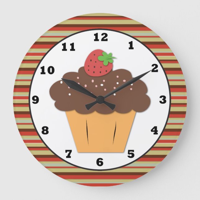 Reloj Redondo Grande Sweet Treat Cupcake Wall Clock (Anverso)
