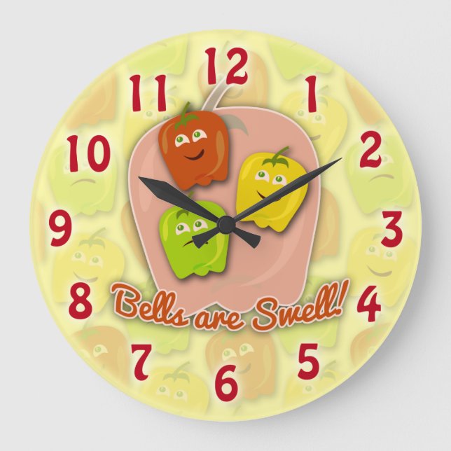 Reloj Redondo Grande Swell Bell Peppers (Anverso)