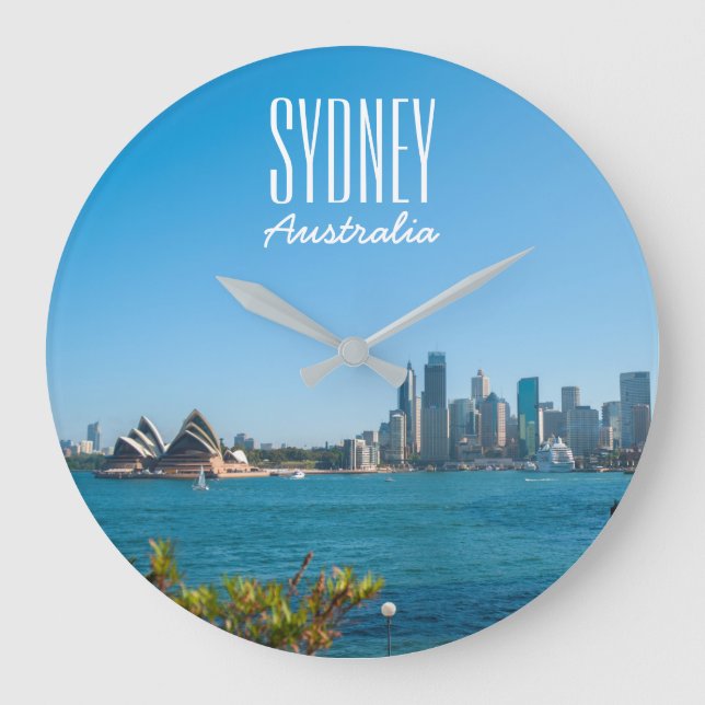 Reloj Redondo Grande Sydney Harbour Opera House City Skyline Australia (Anverso)