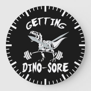 Reloj Redondo Grande T-Rex, Convirtiéndose En Dino Dolor, Funny, Person