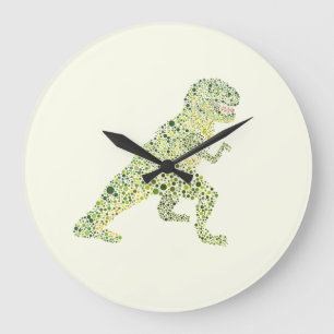 Reloj Redondo Grande T-REX Dinosaur En Puntos