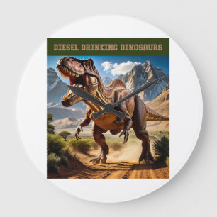Reloj Redondo Grande T. Rex Enojado