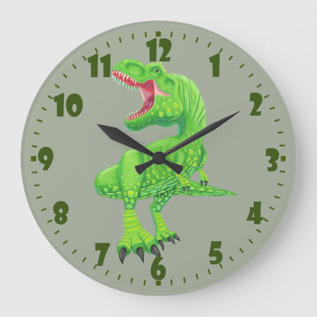 Reloj Redondo Grande T-Rex poderoso (Anverso)