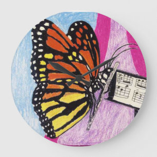 Reloj Redondo Grande Tabitha Juega A La Flauta