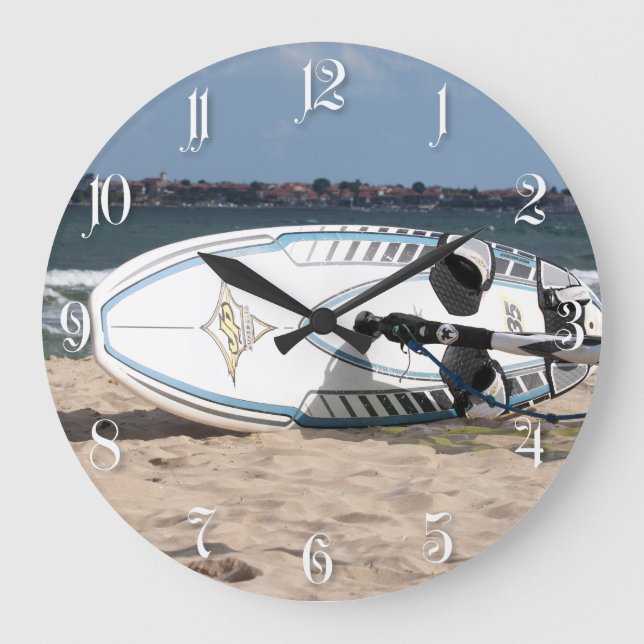 Reloj Redondo Grande tabla de windsurf (Anverso)