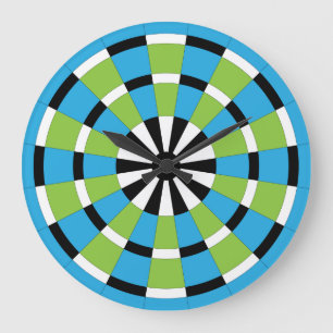 Reloj Redondo Grande Tablero rojo blanco y azul