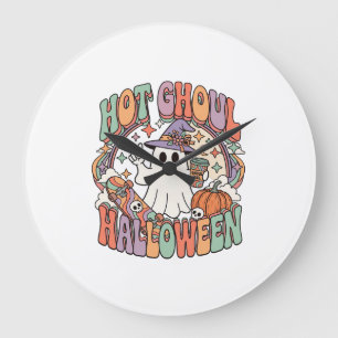 Reloj Redondo Grande Tablón de skate de sombrero de bruja fantasma de H