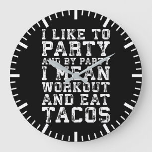Reloj Redondo Grande Tacos (me gusta el Fiesta) - Divertido