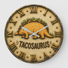 Reloj Redondo Grande Tacosaurus Funny Taco Dinosaur 