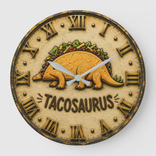 Reloj Redondo Grande Tacosaurus Funny Taco Dinosaur