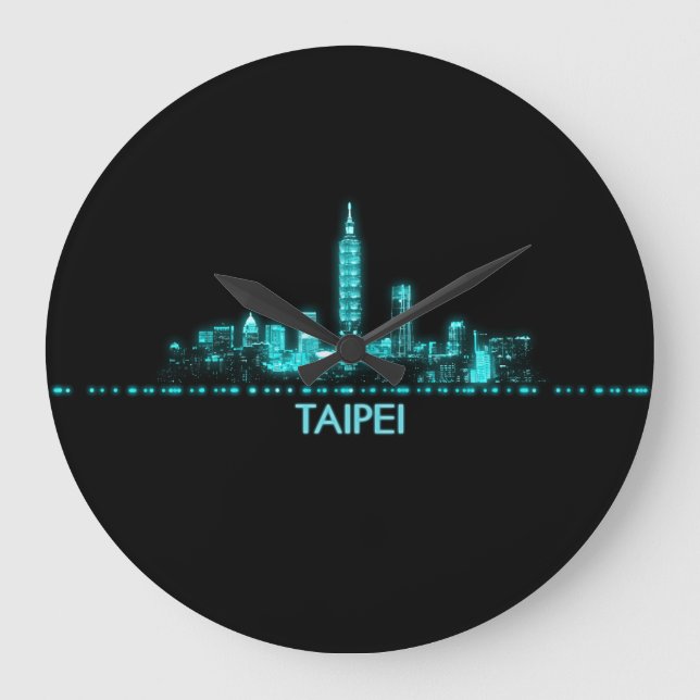 Reloj Redondo Grande Taipei Skyline (Anverso)