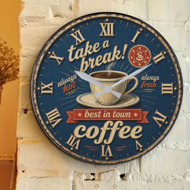 Reloj Redondo Grande Take a Break Coffee (Subido por el creador)