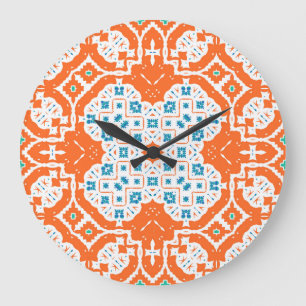 Reloj Redondo Grande Talavera mexicana: Cerámica antigua sin soldadura