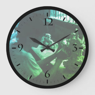 Reloj Redondo Grande Taller de escultura en piedra de Guilin Vintage Ch