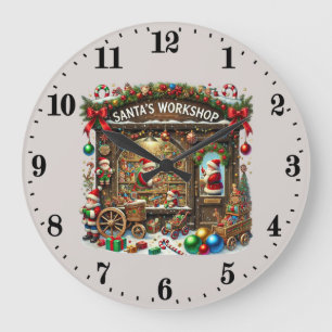 Reloj Redondo Grande Taller de Navidades festivos de Santa María