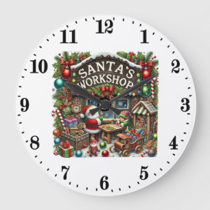 Reloj Redondo Grande Taller de Navidades festivos de Santa María