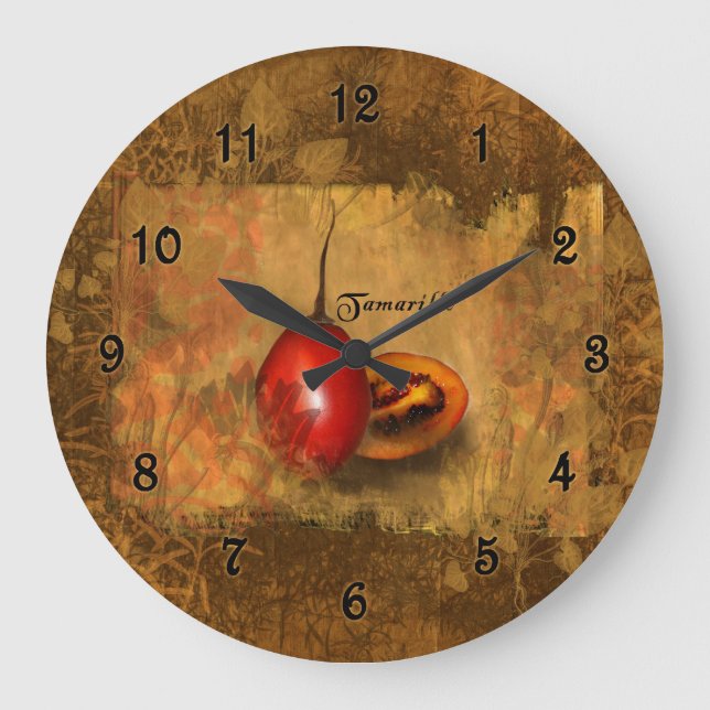 Reloj Redondo Grande Tamarillo Botánico (Anverso)